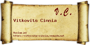 Vitkovits Cinnia névjegykártya